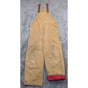 Vintage Carhartt Double Knee Overalls Mens 40x30 Insulated Duck Canvas USA 38x29